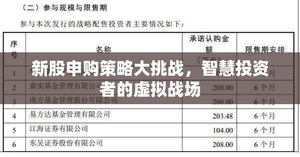 新股申購策略大挑戰(zhàn)，智慧投資者的虛擬戰(zhàn)場