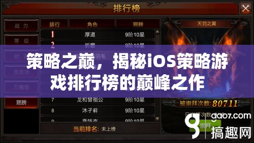 揭秘iOS策略游戲排行榜的巔峰之作