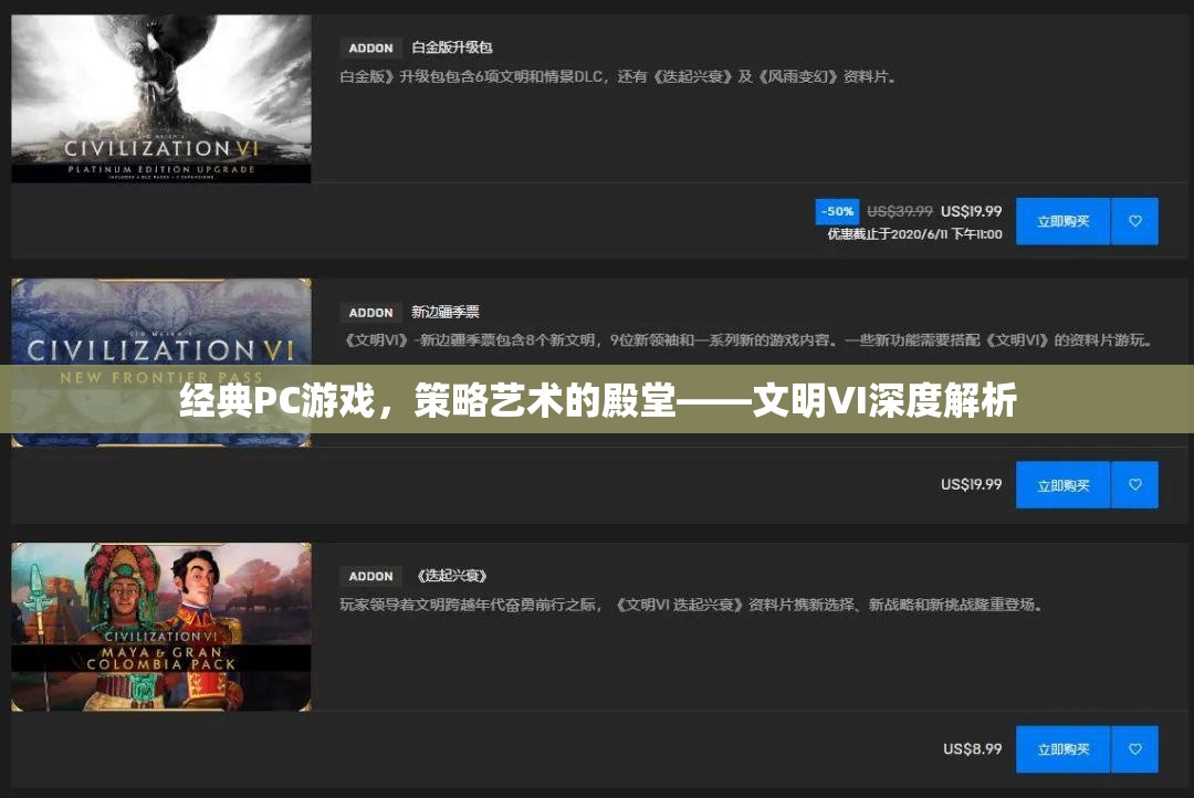 文明VI，經(jīng)典PC游戲中的策略藝術(shù)殿堂深度解析