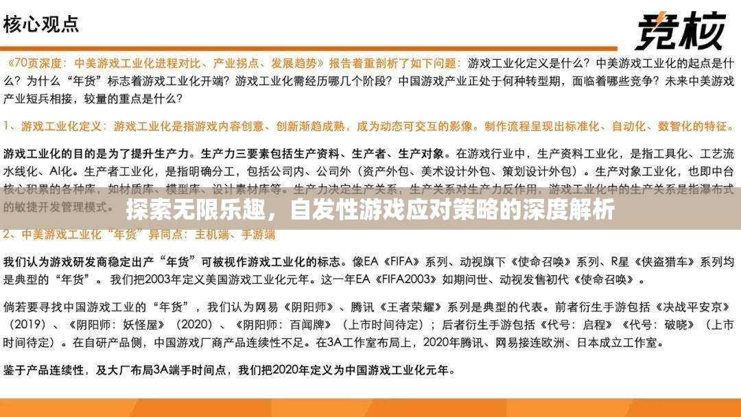 自發(fā)性游戲，探索無限樂趣的應(yīng)對策略深度解析