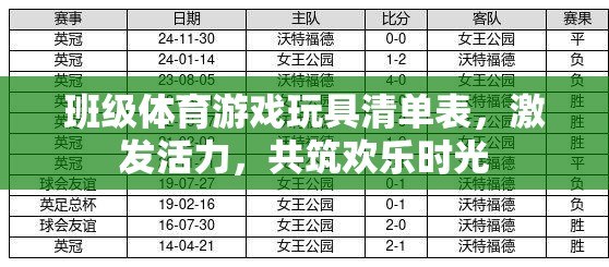 班級(jí)體育游戲玩具清單，激發(fā)活力，共筑歡樂時(shí)光