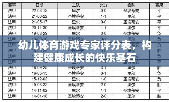 幼兒體育游戲?qū)＜以u分表，打造健康成長的快樂基石