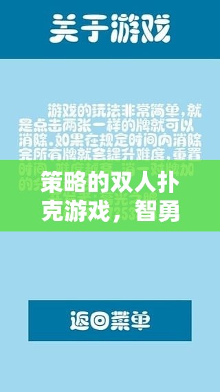 智勇對(duì)決，策略雙人對(duì)決的撲克精彩篇章