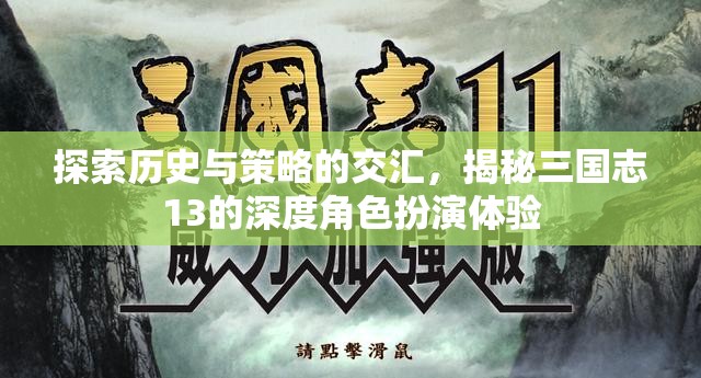 三國志13，歷史與策略的深度交匯，揭秘角色扮演的獨(dú)特體驗(yàn)