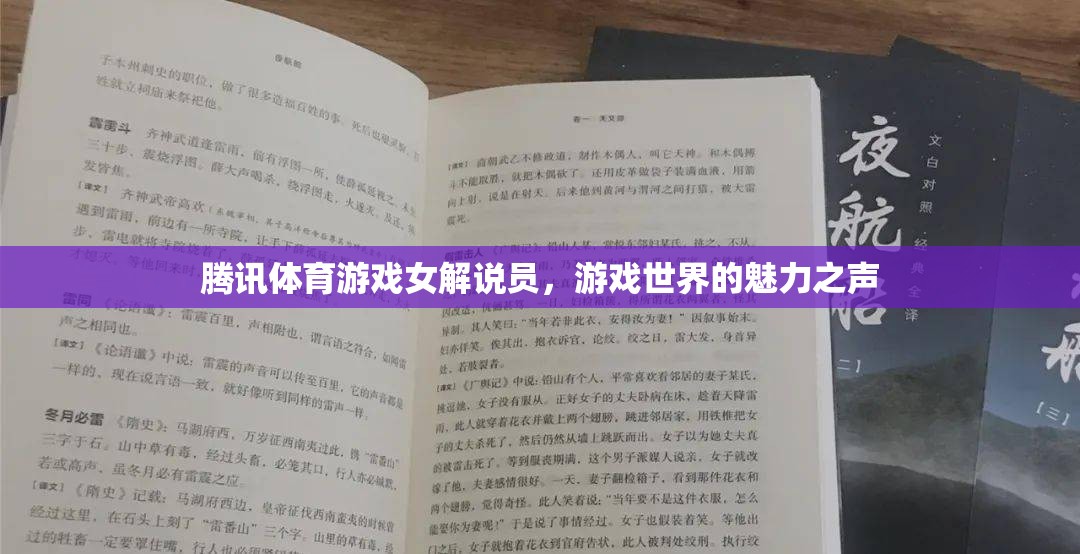 騰訊體育游戲女解說(shuō)員，游戲世界的魅力之聲