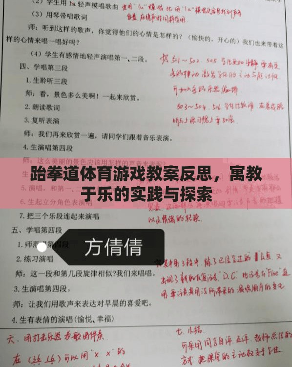 跆拳道體育游戲教案的寓教于樂實(shí)踐與反思，探索樂趣與成長并重的教育模式