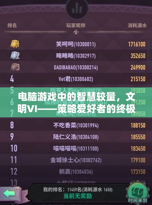 文明VI，電腦游戲中的智慧較量，策略愛(ài)好者的終極選擇