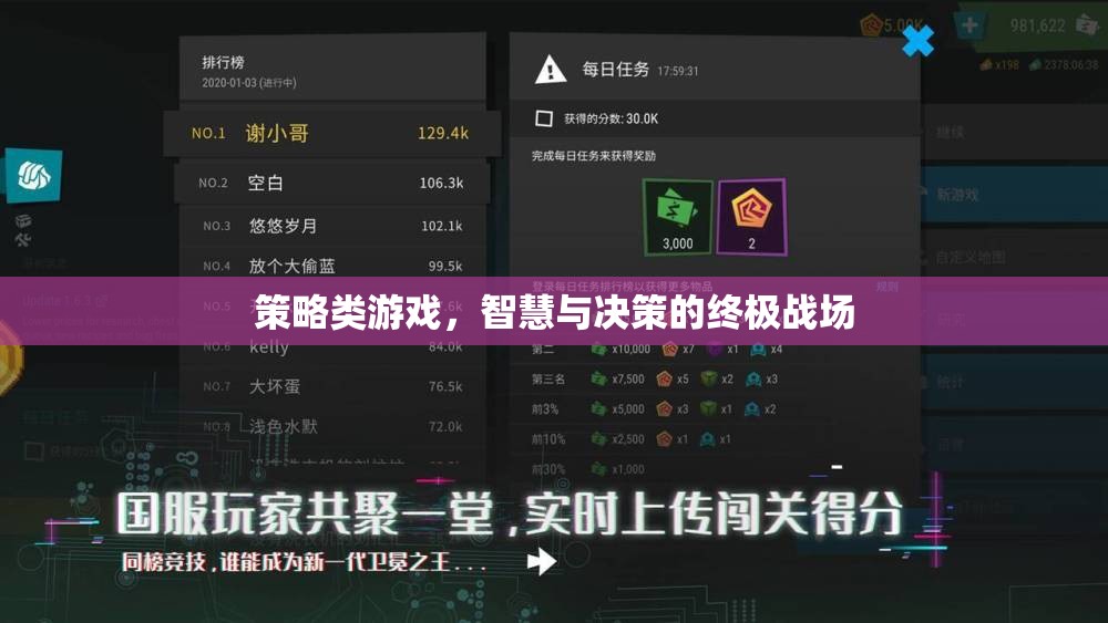 智慧與決策的終極戰(zhàn)場，策略類游戲的魅力