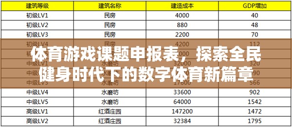 全民健身時(shí)代下的數(shù)字體育新篇章，體育游戲課題申報(bào)與探索