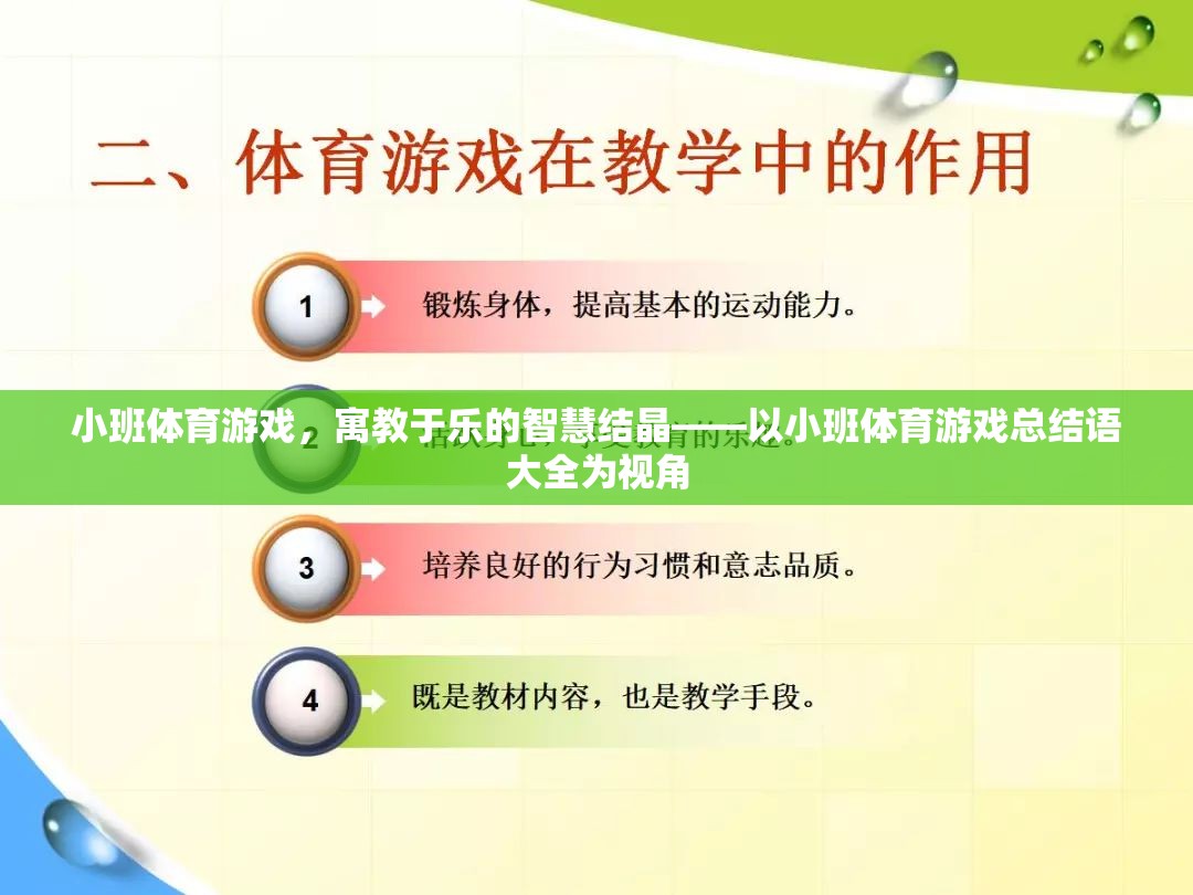 小班體育游戲，寓教于樂的智慧結(jié)晶