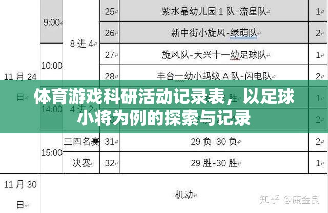 足球小將，探索與記錄體育游戲科研活動的實踐與啟示