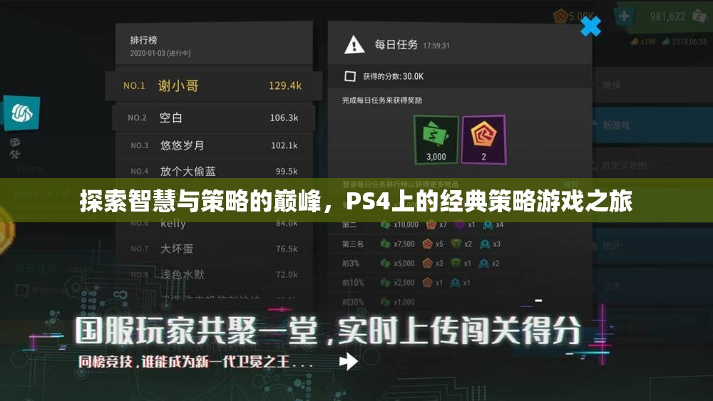 PS4經(jīng)典策略游戲，智慧與策略的巔峰之旅