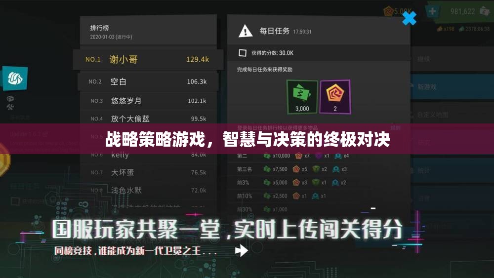 智慧與決策的終極對決，戰(zhàn)略策略游戲的深度挑戰(zhàn)