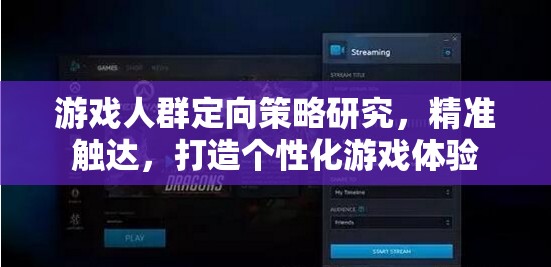 游戲人群定向策略，精準(zhǔn)觸達(dá)，打造個性化游戲體驗(yàn)