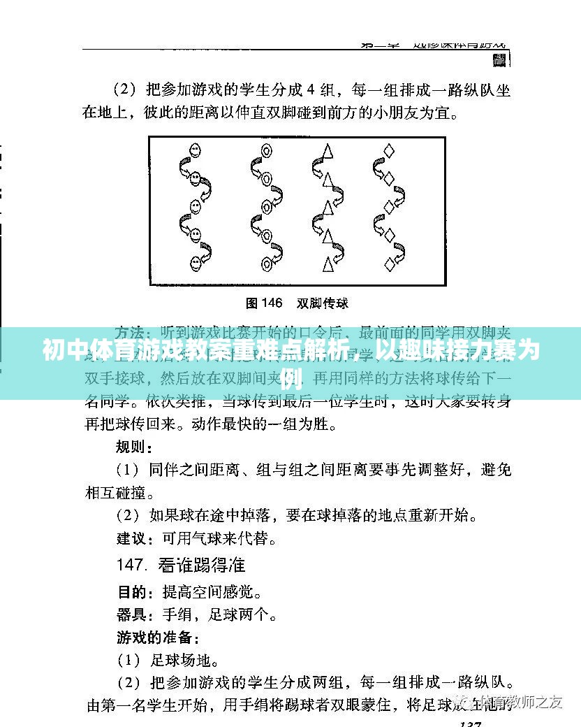 初中體育游戲教案，趣味接力賽的難點與重點解析