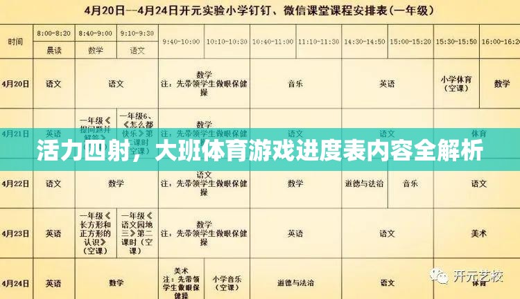 活力大班，全面解析體育游戲進(jìn)度表