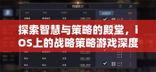 iOS平臺(tái)上的智慧與策略，戰(zhàn)略游戲深度解析