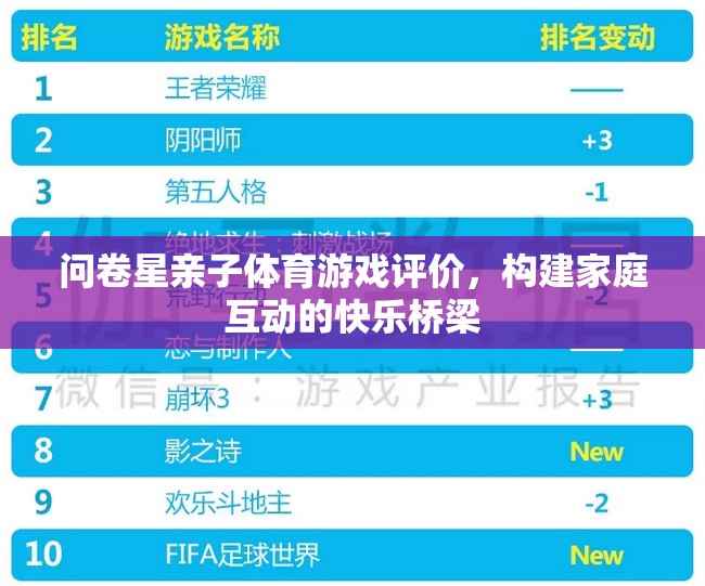 問卷星親子體育游戲評價，構(gòu)建家庭互動的快樂橋梁