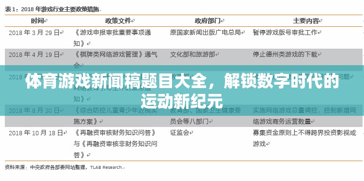 解鎖數(shù)字時代的運動新紀(jì)元，體育游戲新聞稿精選題目大全