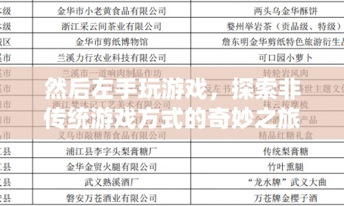 左手玩轉(zhuǎn)游戲，探索非傳統(tǒng)游戲方式的奇妙之旅